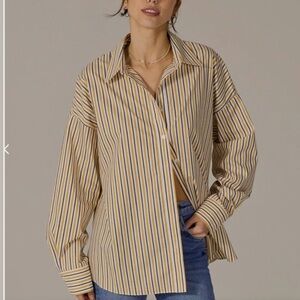 Favorite Daughter Ex Boyfriend Oversized Long Sleeve Button Down Top Size Small